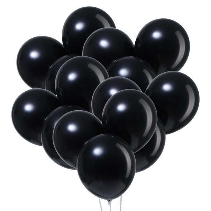 Шар латексный 12 Шар латексный 12", металл, набор 100 шт., цвет чёрный
