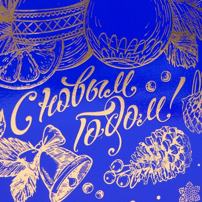 Подарочная коробка 'Зимнее вдохновение' 22.3*22.3*6.3 см, синяя Подарочная коробка 'Зимнее вдохновение' 22.3*22.3*6.3 см, синяя