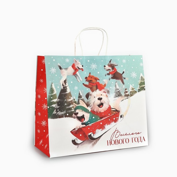 Пакет подарочный новогодний крафтовый «Сказочного нового года», 28 х 15 х 32 см , Новый год Пакет подарочный новогодний крафтовый «Сказочного нового года», 28 х 15 х 32 см , Новый год