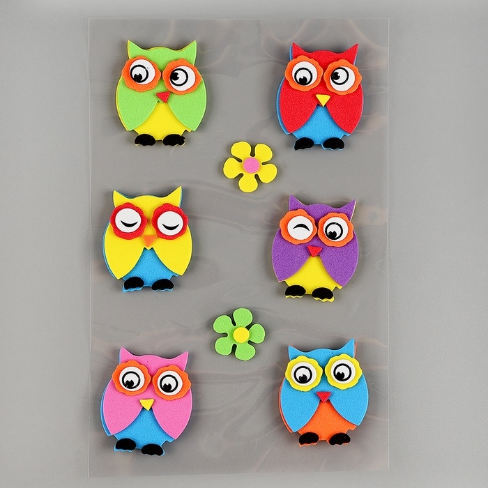 Набор наклеек из EVA  Набор наклеек из EVA "Совушки", 8 шт