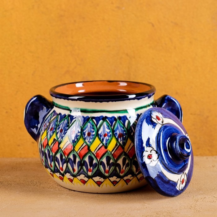 Набор чайный Риштан, 9 предм: чайник 1л., 6 пиал 9,5см, конфетница 23см, сахарница 250м Набор чайный Риштан, 9 предм: чайник 1л., 6 пиал 9,5см, конфетница 23см, сахарница 250м