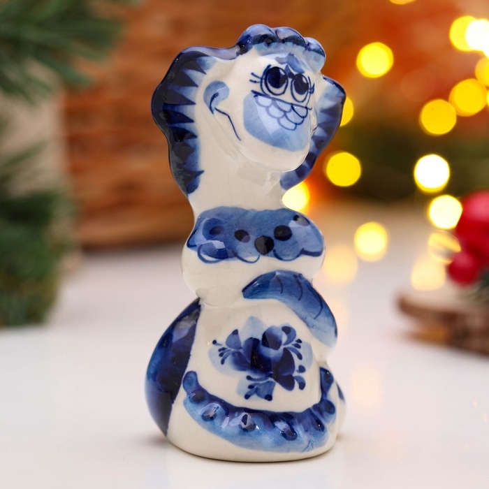 Сувенир Сувенир "Змея Люся" 11х6,5 см, гжель