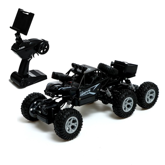 Машина радиоуправляемая «Вездеход» с камерой, полный привод, Wi-fi, элементы из металла, цвет черный Машина радиоуправляемая «Вездеход» с камерой, полный привод, Wi-fi, элементы из металла, цвет черный