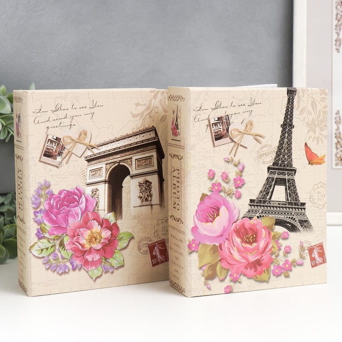 Фотоальбом на 100 фото 10х15 см Фотоальбом на 100 фото 10х15 см "Ретро. Цветы" МИКС 16,5х12,5х4,5 см