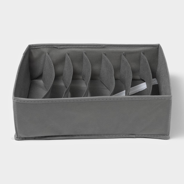 Органайзер для хранения белья «Смарт», 7 ячеек, 32×32×10 см, цвет серый Органайзер для хранения белья «Смарт», 7 ячеек, 32×32×10 см, цвет серый