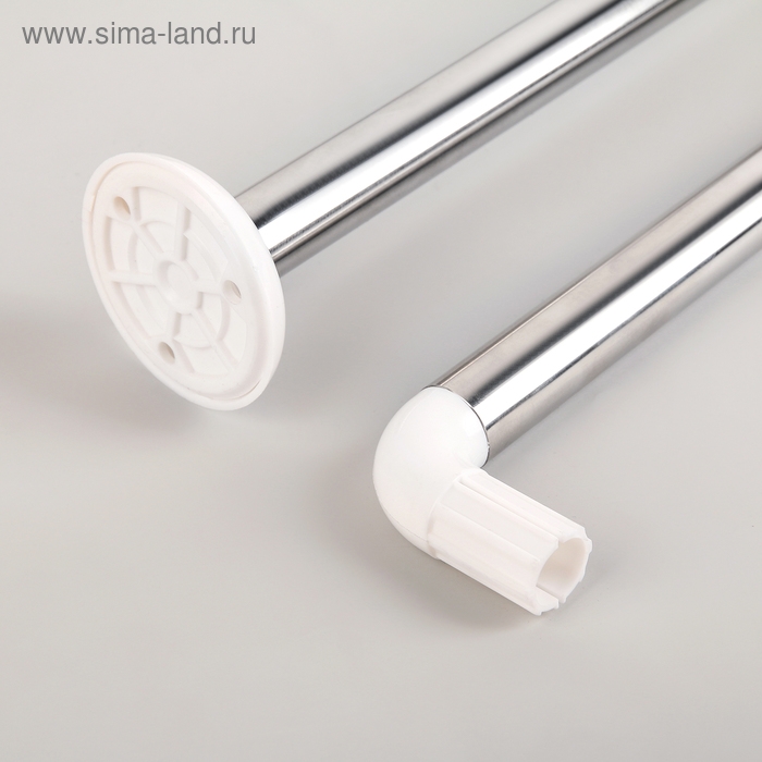 Карниз для ванной комнаты г-образный, 80×80 см, нержавеющая сталь