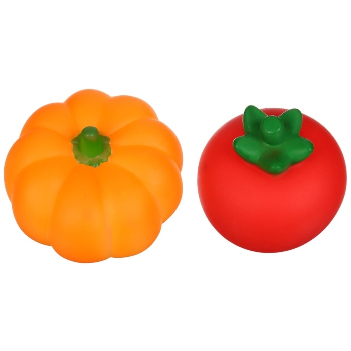 Набор резиновых игрушек для ванны &laquo;Овощи-Фрукты&raquo;, с пищалкой, 6 шт, виды МИКС, Крошка Я