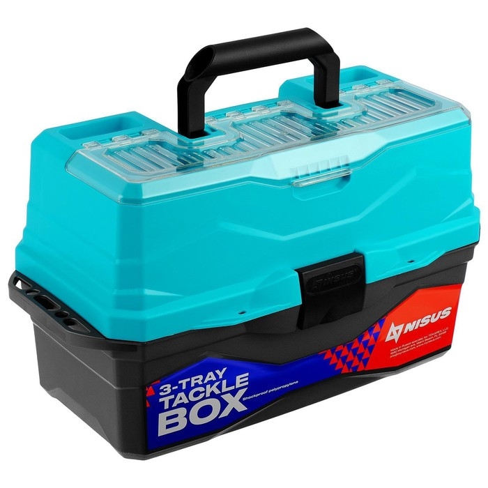 Ящик рыболовный Tackle Box трёхполочный NISUS, бирюзовый Ящик рыболовный Tackle Box трёхполочный NISUS, бирюзовый