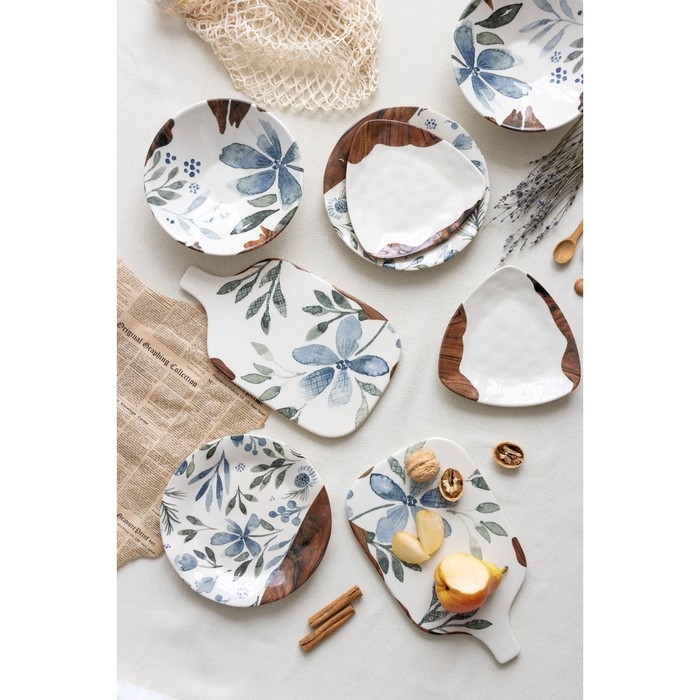 Тарелка керамическая «Фьюжен», 18 х 18 см, цвет белый Тарелка керамическая «Фьюжен», 18 х 18 см, цвет белый