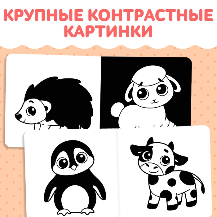 Картонная книга «Чёрно-белые картинки для новорожденных», 10 стр., 0+ Картонная книга «Чёрно-белые картинки для новорожденных», 10 стр., 0+