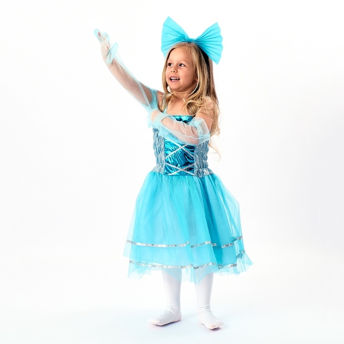 Карнавальный костюм  Карнавальный костюм "Милая Мальвина" рост 104-134 см, платье, перчатки, гольфы, ободок