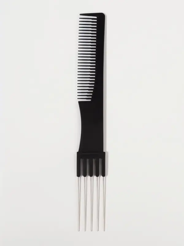 Расчёска для начёса с металлической вилкой, 20×2.7 см, чёрная Расчёска для начёса с металлической вилкой, 20×2.7 см, чёрная