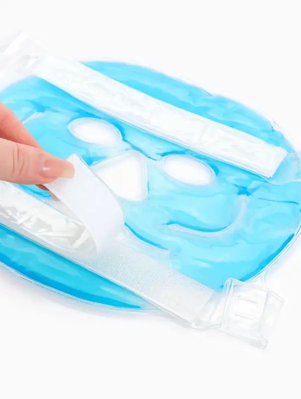 Маска для лица гидрогелевая, охлаждающая/согревающая, 22.5&times;19.5 см, синяя