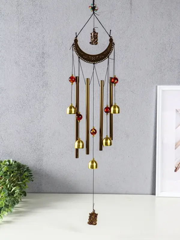 Музыка ветра &laquo;Ганеша&raquo;, 4 трубки, 5 колокольчиков, 65 см