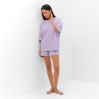 Комплект женский (футболка, шорты) KAFTAN Basic line, р. 42, сиреневый