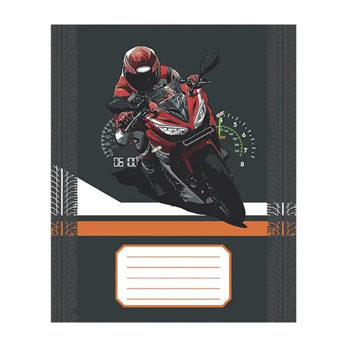 Тетрадь 24 листа в линейку Calligrata, Racing, обложка мелованный картон, серые листы, МИКС Тетрадь 24 листа в линейку Calligrata, Racing, обложка мелованный картон, серые листы, МИКС