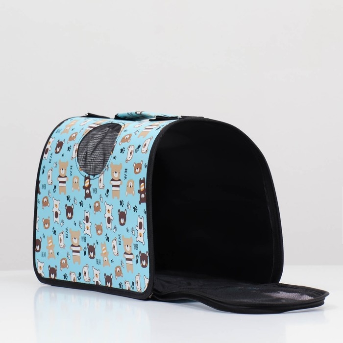 Сумка-переноска каркасная  Сумка-переноска каркасная "Медвежонки" , размер M,  40 х 21 х 27 см