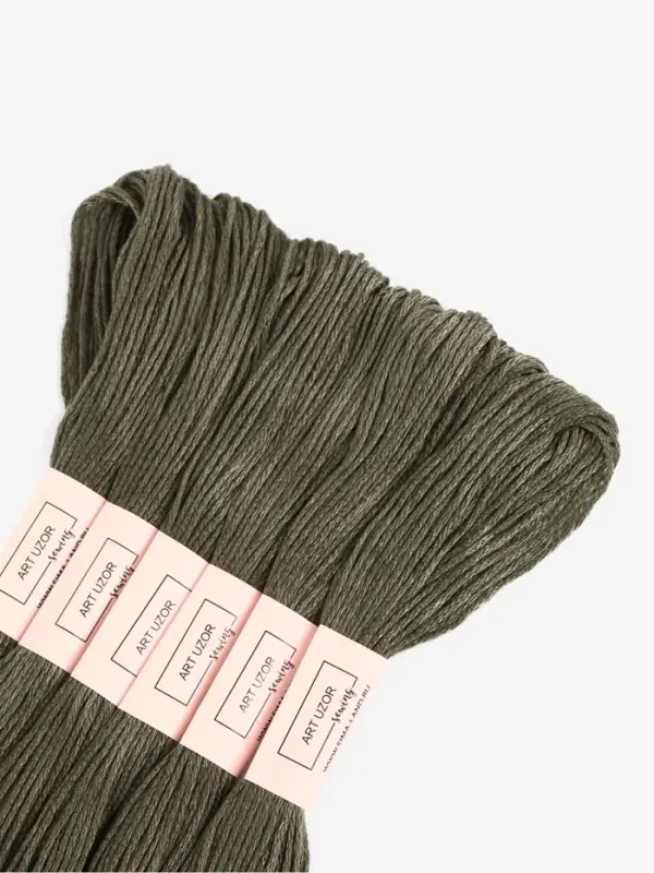 Нитки мулине №645, 8&plusmn;1 м, набор 6 шт., зелёно-серые