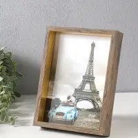 Фоторамка пластик 15х20 см "Ламберто" бежево-чёрный с золотом 21х16х3,5 см