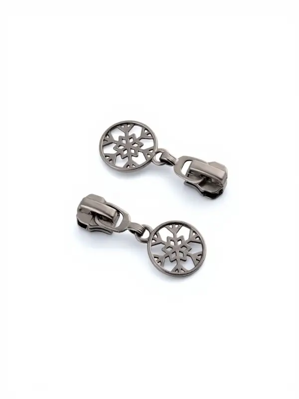 Бегунок для металлической молнии, №5, &laquo;Снежинка&raquo;, 10 шт., цвет чёрный никель