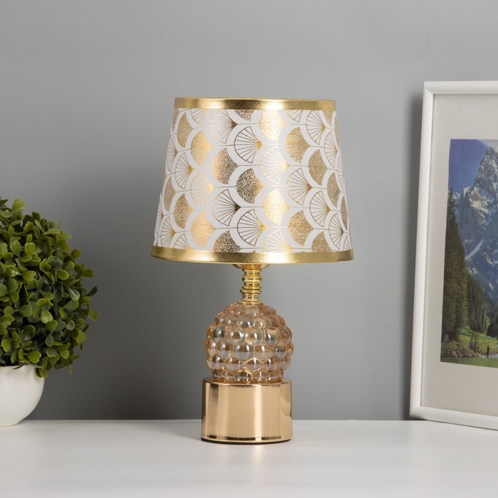 Лампа настольная Лампа настольная "Коан" 1х40Вт Е27+подсветка LED 5Вт золото 18х18х30см