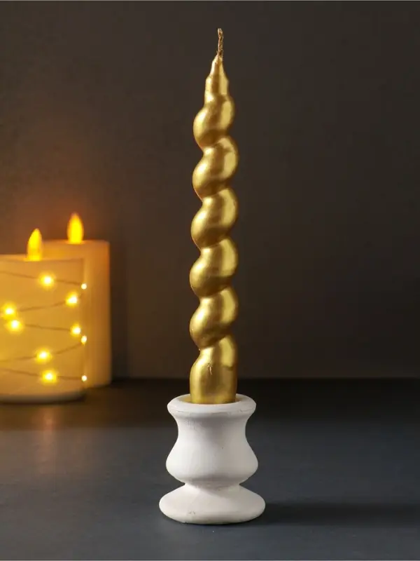 Свеча витая Luxury, 25&times;180 мм, лакированная, золото