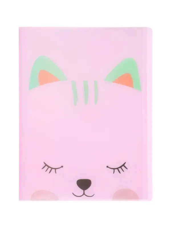 Папка формат А4, с 40 прозрачными файлами &laquo;Зверята&raquo;, МИКС