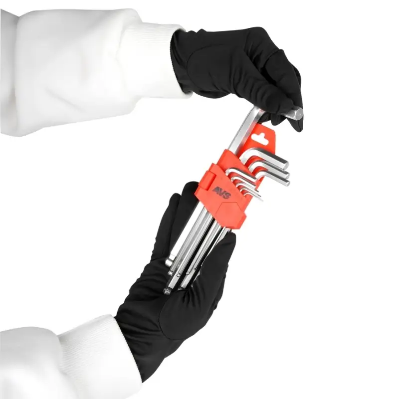 Набор ключей торцевых шестигранных шаровых 9 предметов (1,5-10мм) AVS HKS-9B