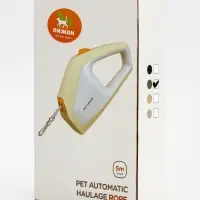 Рулетка - поводок для собак, лента 3 метра, белая, зелёная