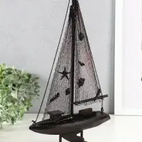 Корабль сувенирный на подставке "Парусник рыбацкий" красно-коричневый 21,5х6,5х37,5 см