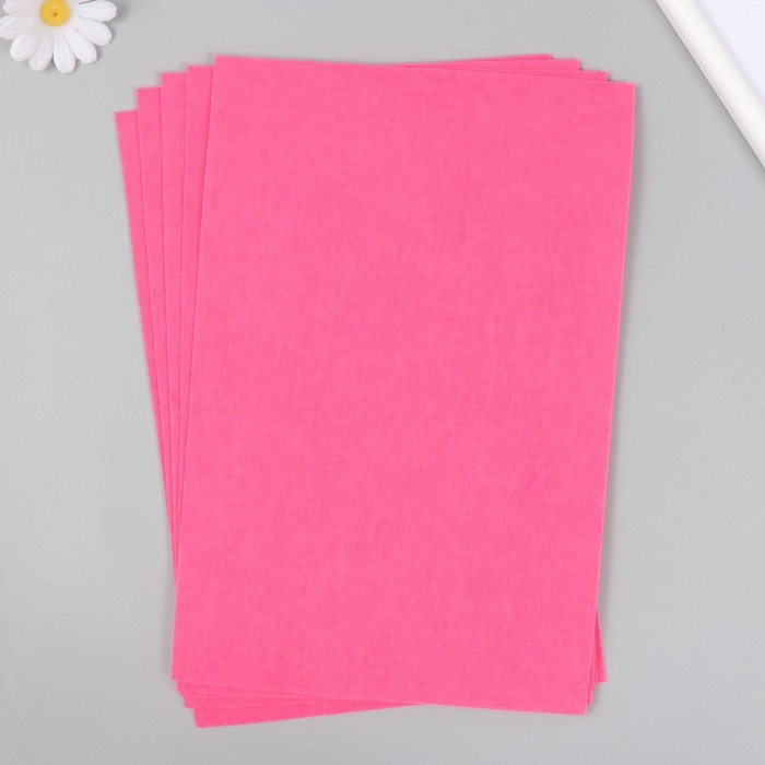 Фетр жёсткий 1 мм Фетр жёсткий 1 мм "Розовый" набор 5 листов формат А4