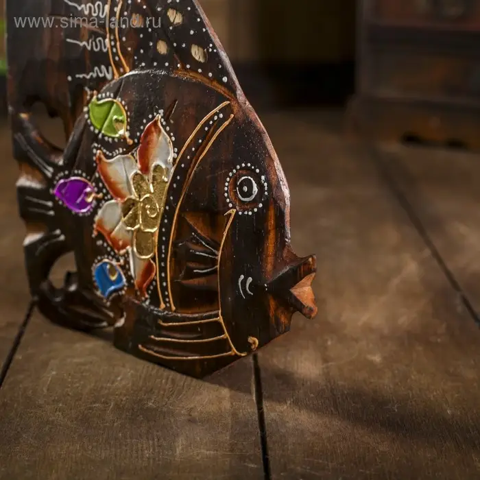 Сувенирный набор дерево "Рыбки с цветком"(3 шт)  20х8х25 см  МИКС