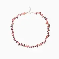 Ожерелье из камня, 45 см, розовое