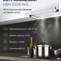 Вытяжка встраиваемая HBH 6236 WG белый