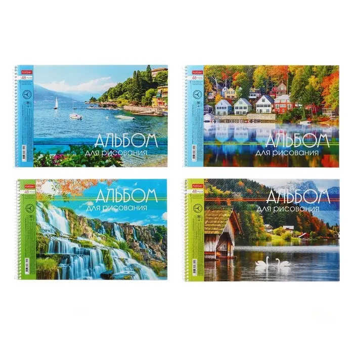 Альбом для рисования Hatber &laquo;Очарование природы&raquo; А4, 48 листов, на гребне, плотность листов 100 г/м&sup2;, обложка из мелованного картона, тиснение, МИК�...