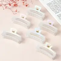 Крабик для волос &laquo;Жемчужный&raquo;, прямой, 7 см, белый