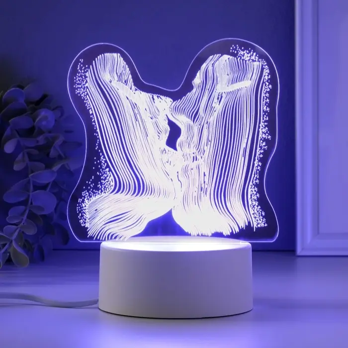 Светильник 3D RISALUX &laquo;Поцелуй&raquo;, LED-ночник, RGB, от сети
