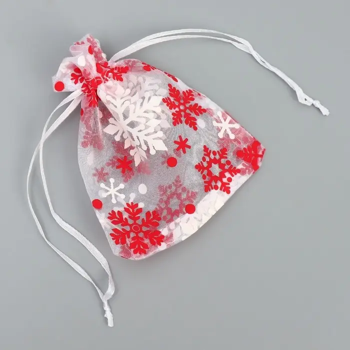 Мешочек подарочный органза «Снежная история», 10 х 12 см +/- 1.5 см Мешочек подарочный органза «Снежная история», 10 х 12 см +/- 1.5 см