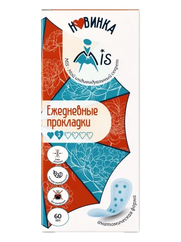 Прокладки Mis &laquo;Ежедневные&raquo; анатомическая форма аэрлайд 60 шт.