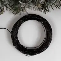 Гирлянда &laquo;Нить&raquo; 20 м, роса, IP20, чёрная нить, 200 LED, свечение тёплое белое, 12 В