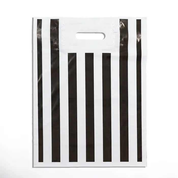 Пакет полиэтиленовый с вырубной усиленной ручкой, ЧБ 30&times;40 см, 50 мкм