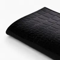 Обложка для паспорта TEXTURA, натуральная кожа, тиснение крокодил, чёрная