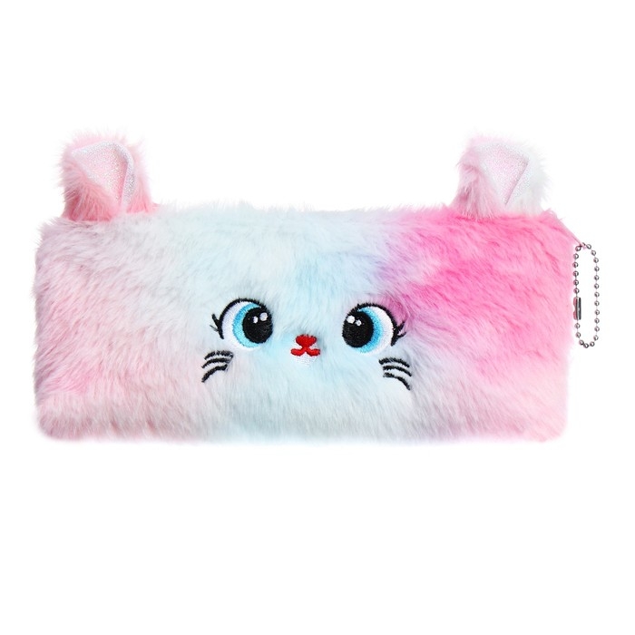 Пенал школьный меховой на молнии Calligrata Пенал школьный меховой на молнии Calligrata "Мышка", микс