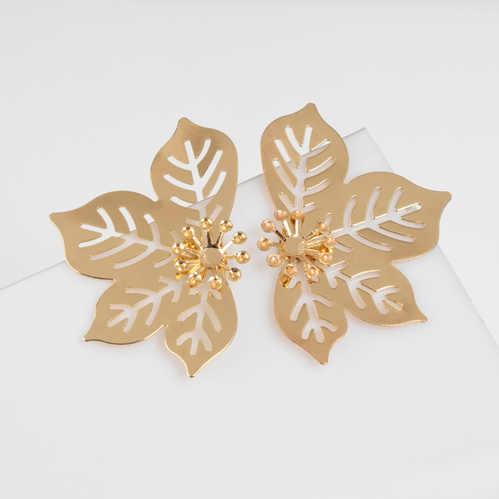 Серьги металл «Стиль» лист, клён, цвет золото Серьги металл «Стиль» лист, клён, цвет золото