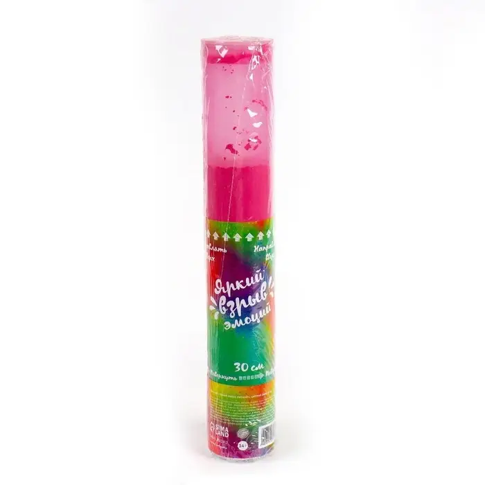 Хлопушка - цветной дым &laquo;Яркий взрыв эмоций&raquo; 30 см, розовая