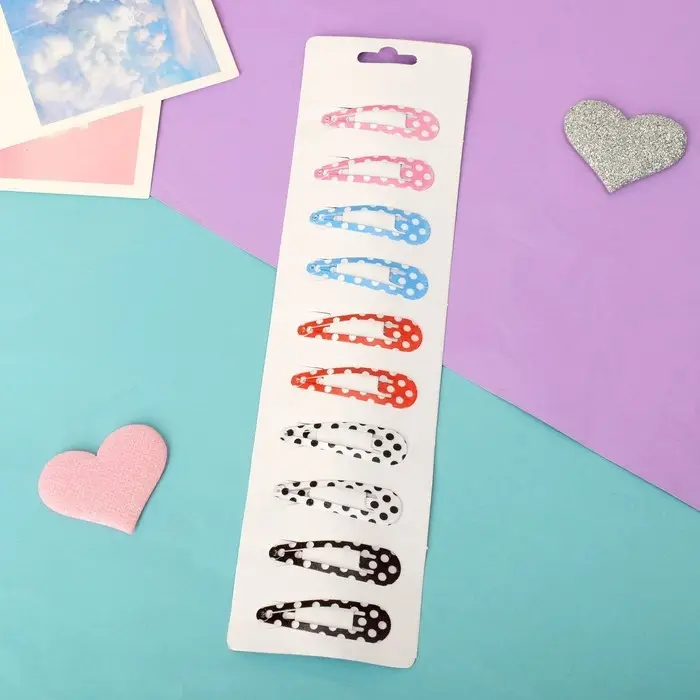 Невидимки для волос  Невидимки для волос "Милана" (набор 10 шт) горох, 4,5 см