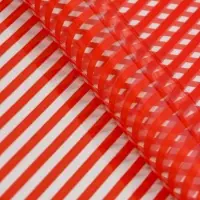 Пленка прозрачная с рисунком «Диагональ» Красный 0.7×8.2±5%м