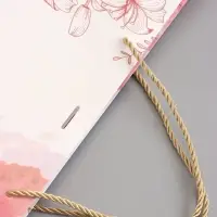 Пакет подарочный "Мрамор" , розовый , с бантиком , 43 х 32 х 14 см