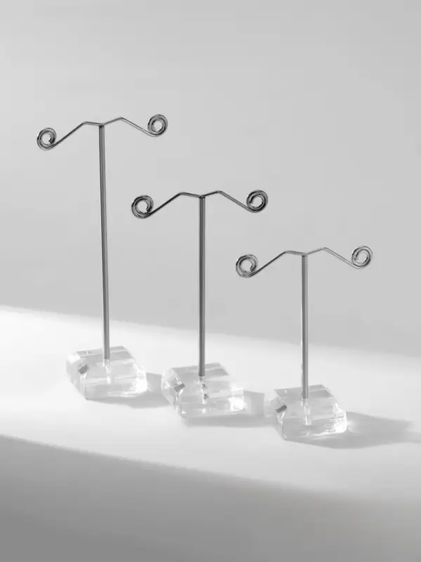 Подставка под серьги &laquo;QF. Акрил&raquo;, набор 3 шт., h=8, 10, 12 см, прозрачная