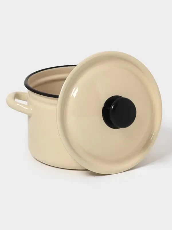 Кастр.цил.борт. 3л (слоновая)Без декора